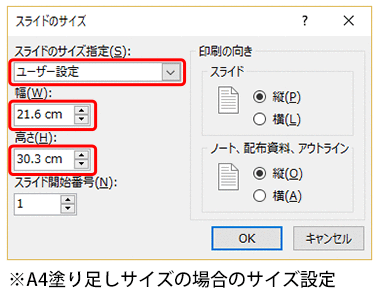 サイズ設定手順