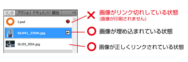 画像のリンク、画像の埋め込み確認画面