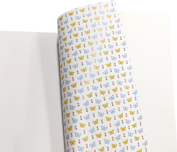 遊び紙チューリップと蝶々イメージ