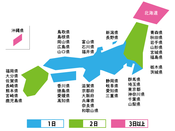 配達日数マップ